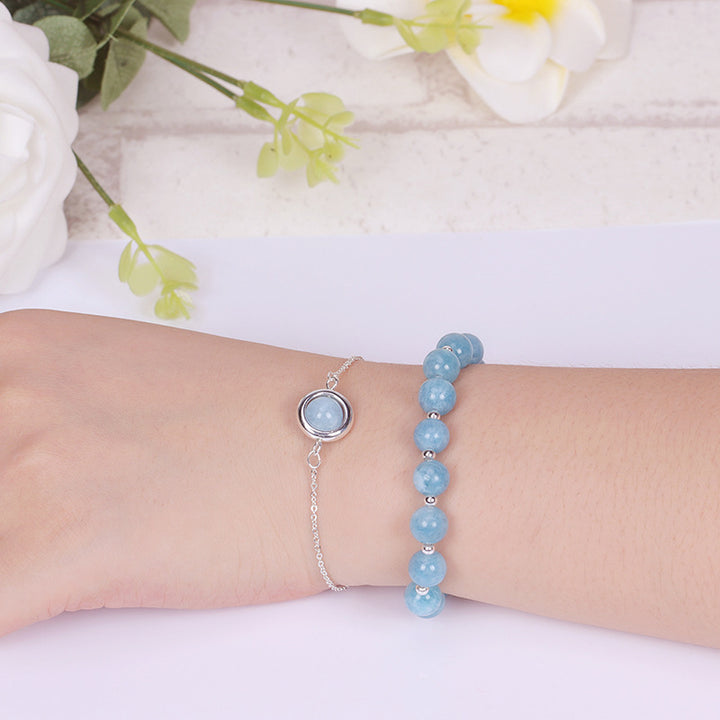 サンストーン ストロベリークォーツ クリスタル ガーネット ポジティブ パワーストーンブレスレット Buddha Stones