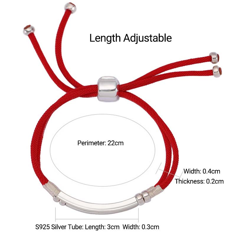 Buddha Stones925 スターリングシルバー レッドストリング レイヤードブレイドブレスレット