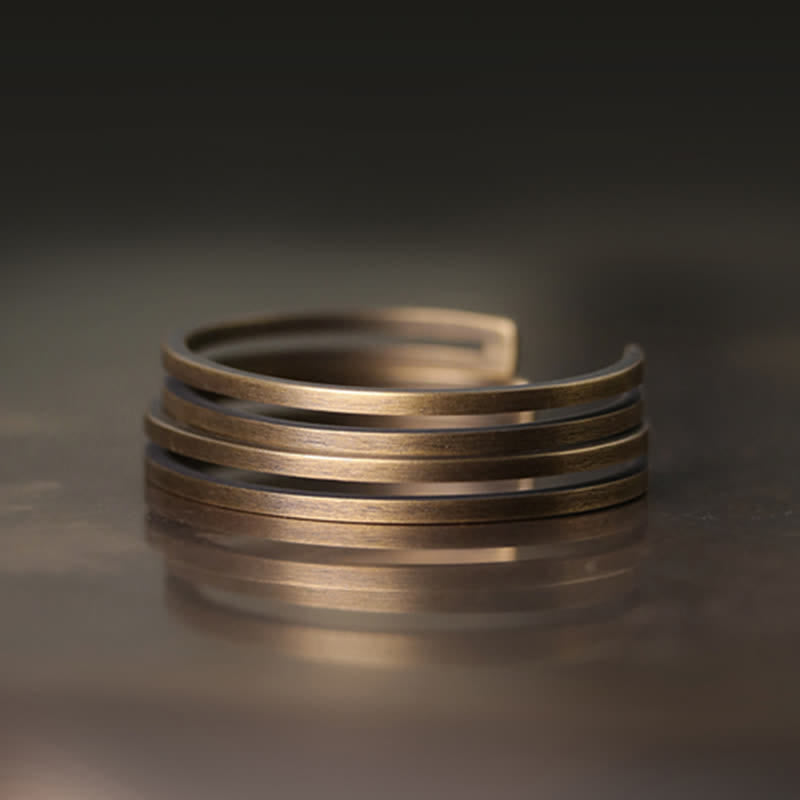 Buddha Stonesの素朴な銅製幸運バイキングカフブレスレット