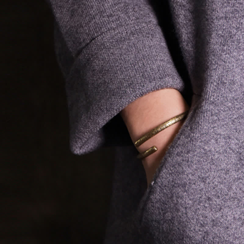 Buddha Stonesの素朴なデザイン銅製バランス調節可能なカフブレスレット