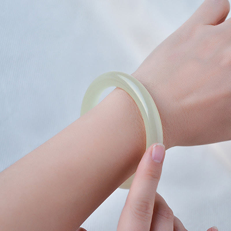 Buddha Stones天然アフガニスタン翡翠 カフブレスレット バングル