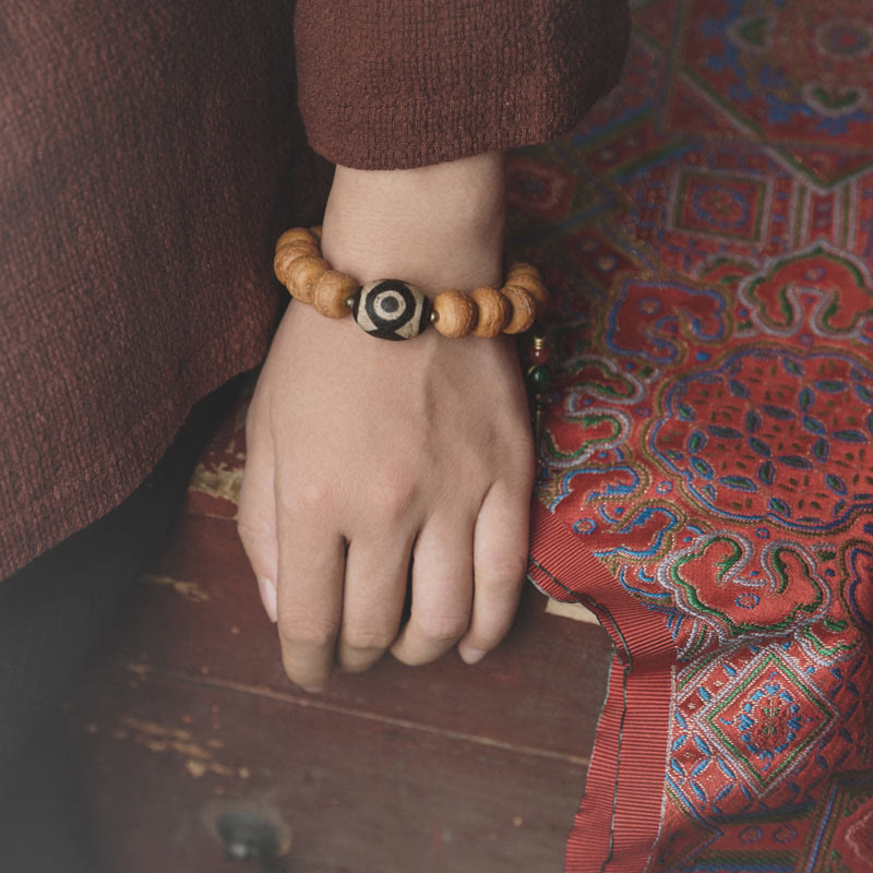 Buddha Stonesチベット菩提樹シードビーズ 平和のお守り 手首用Malaブレスレット