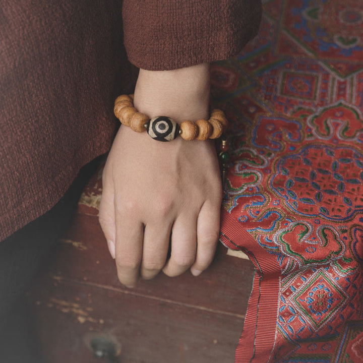 Buddha Stonesチベット菩提樹シードビーズ 平和のお守り 手首用Malaブレスレット