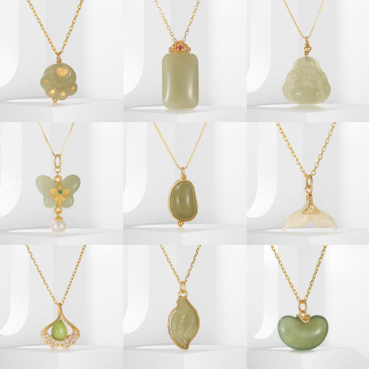 Buddha Stones925 スターリングシルバー 天然和田翡翠 シアン翡翠 幸運の笑う仏陀 蝶のネックレスペンダント - image 48