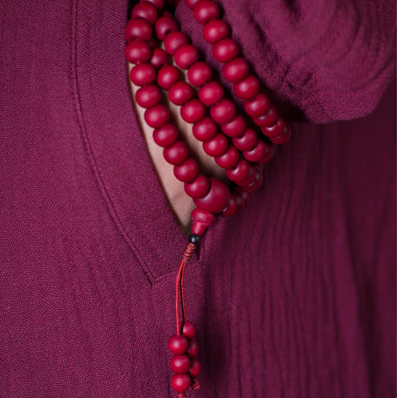 Buddha Stones 108Mala天然アベリアビフローラ 木製 保護ブレスレット