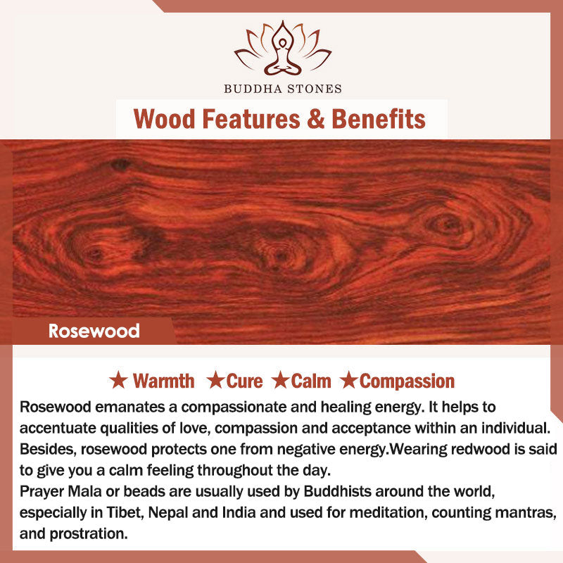 Buddha Stones108ビーズ ローズウッド タイガーアイMalaヒーリングブレスレット