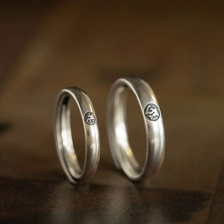 Buddha Stones925 スターリングシルバー十二支誕生仏の祝福 カップルリング