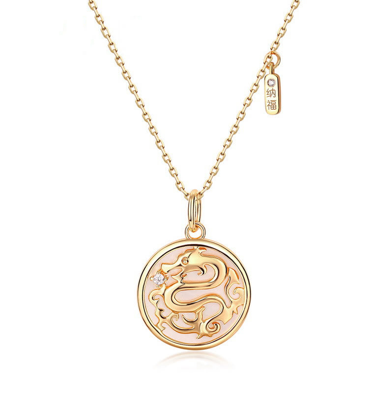 ❗❗❗フラッシュセール -Buddha Stones925 スターリングシルバー シャコガイ ストーン 龍年 福 キャラクター 幸運 強さ ネックレス ペンダント