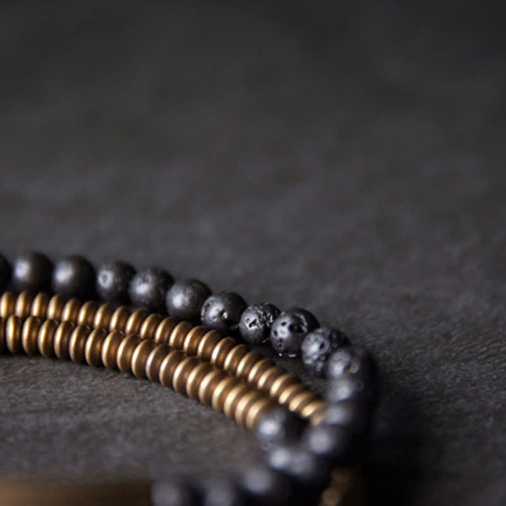 Buddha Stonesヴィンテージ溶岩銅サポートブレスレット