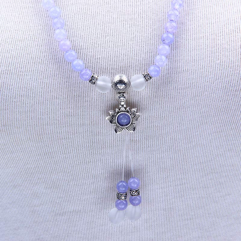 Buddha Stonesパープルジャスパービーズ 強さのブレスレットMala