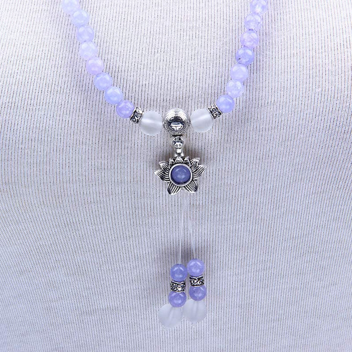 Buddha Stonesパープルジャスパービーズ 強さのブレスレットMala