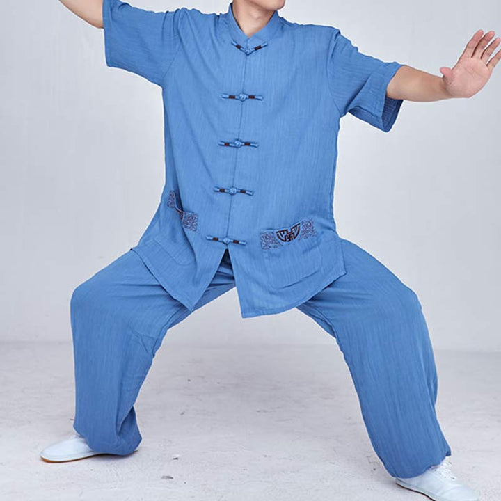 Buddha Stones瞑想禅祈りスピリチュアル太極拳気功練習ユニセックス刺繍服セット - image 33