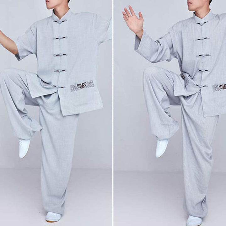 Buddha Stones瞑想禅祈りスピリチュアル太極拳気功練習ユニセックス刺繍服セット - image 29