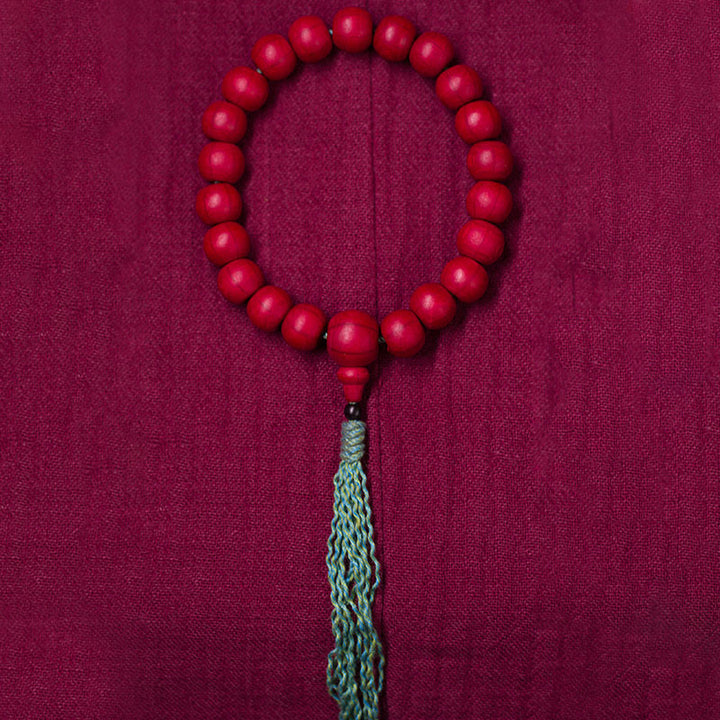 Buddha Stonesアベリア・ビフローラ 木製 邪気払い 手首用Mala