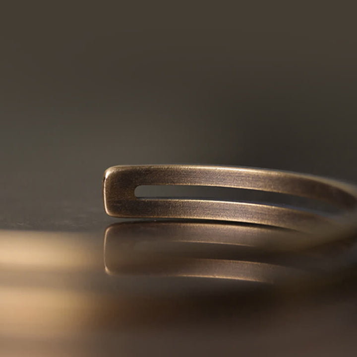 Buddha Stonesの素朴な銅製幸運バイキングカフブレスレット