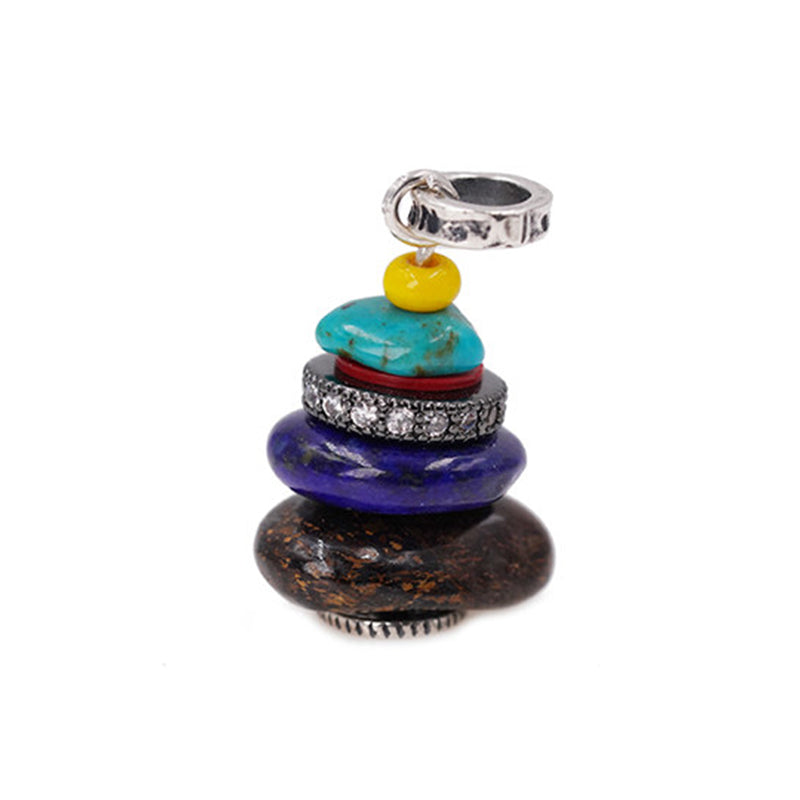 Buddha Stones禅ケアン ラブラドライト 各種クリスタル 落ち着いたペンダントネックレス - ピクチャージャスパー&ラズライトペンダント 10×16mm - image 34