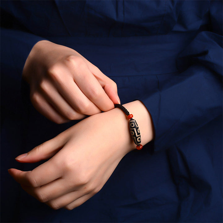 Buddha Stonesチベット九眼ビーズ繁栄紐ブレスレット