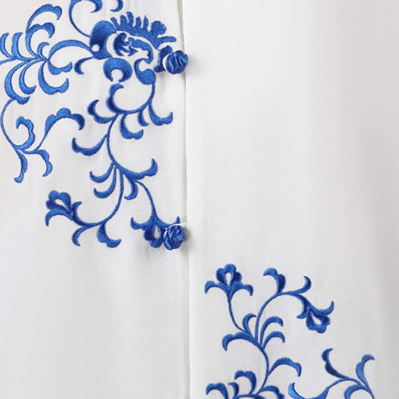 Buddha Stonesの花刺繍瞑想祈りスピリチュアル禅太極拳気功練習ユニセックス服セット