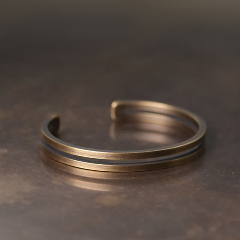 Buddha Stonesの素朴な銅製幸運バイキングカフブレスレット