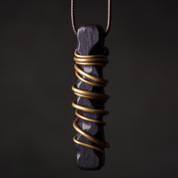 Buddha Stonesチベット黒檀銅 バランス 平和 ネックレス ペンダント - image 1