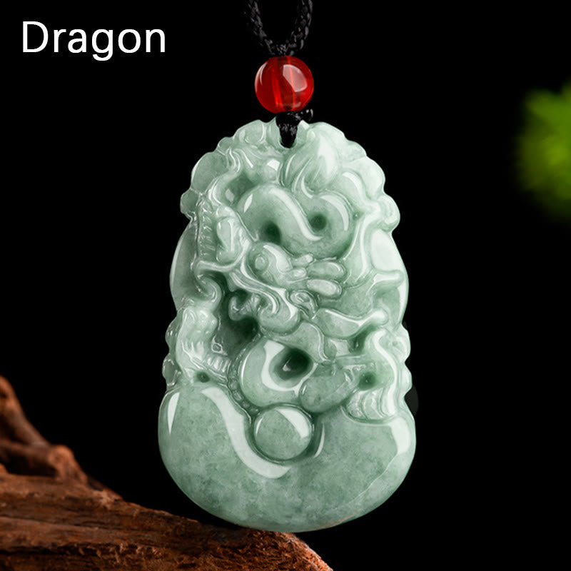 Buddha Stones天然グリーン翡翠 12星座 幸運 繁栄 ネックレス ペンダント