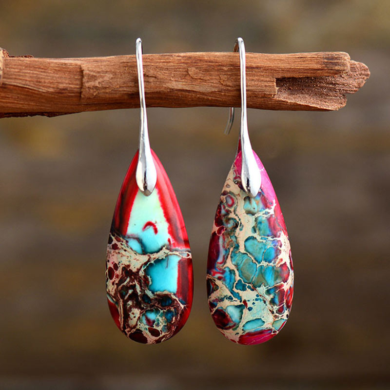 Buddha Stones皇帝石 水晶 幸福のイヤリング