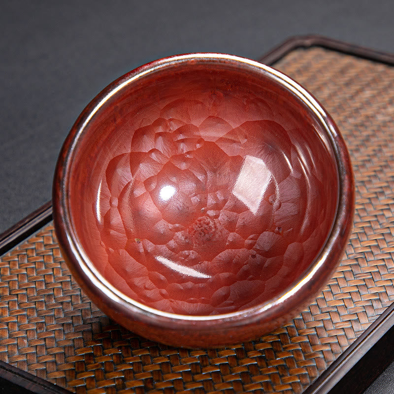 Buddha Stones手作り 中国 建禅 蓮華デザイン 陶器 ティーカップ カンフー ティーカップ