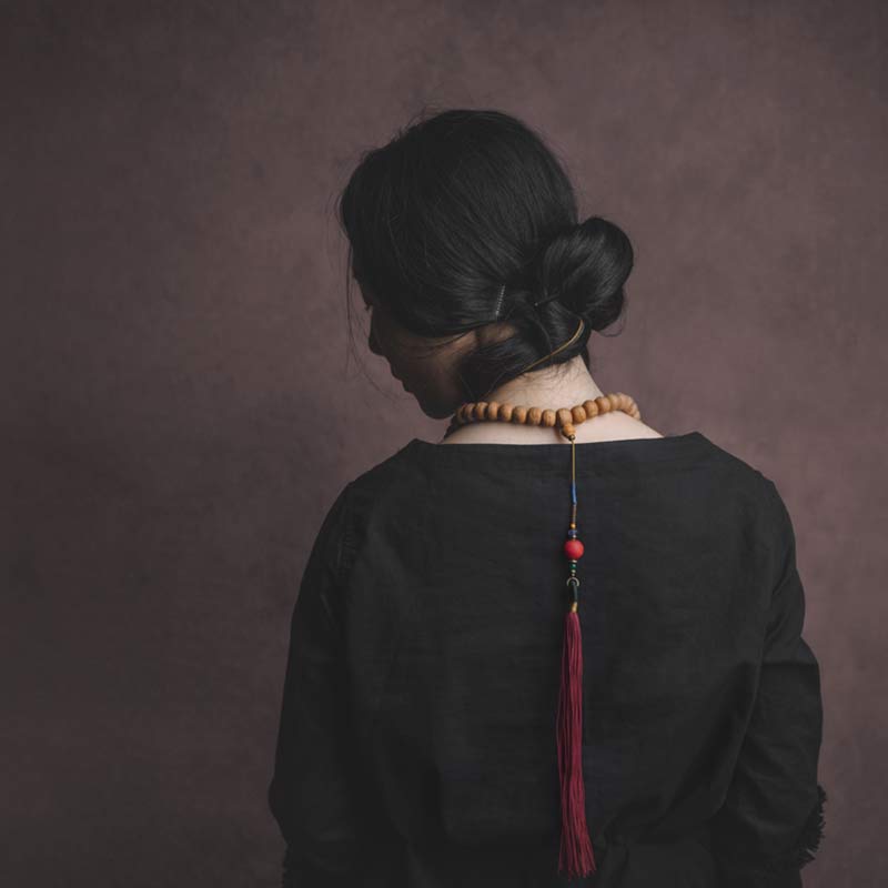 Buddha Stones108 個入りMalaビーズ 菩提樹種 ビーズ 平和 タッセル ブレスレット