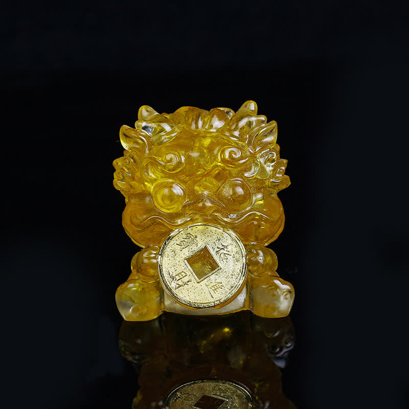 Buddha Stones手作り かわいい 貔貅 金貨 クリスタル 風水 エネルギー 富 幸運 家の装飾