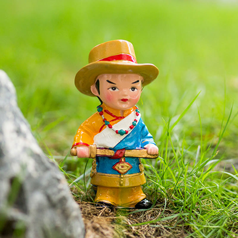 Buddha Stones手描き チベット フィギュア クリエイティブ ホーム オフィス 車 装飾 オーナメント