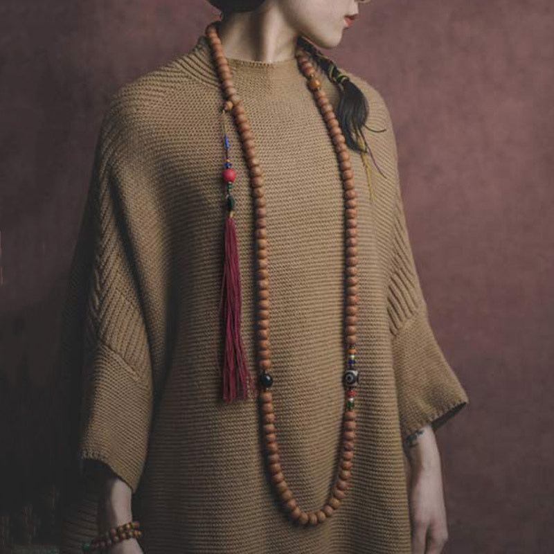 Buddha Stones108 個入りMalaビーズ 菩提樹種 ビーズ 平和 タッセル ブレスレット