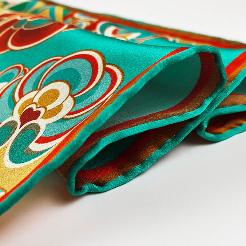 Buddha Stones敦煌 反芻 琵琶 飛翔 フレスコ画 100% 桑絹 スカーフ 高級 6A 敦煌 ショール