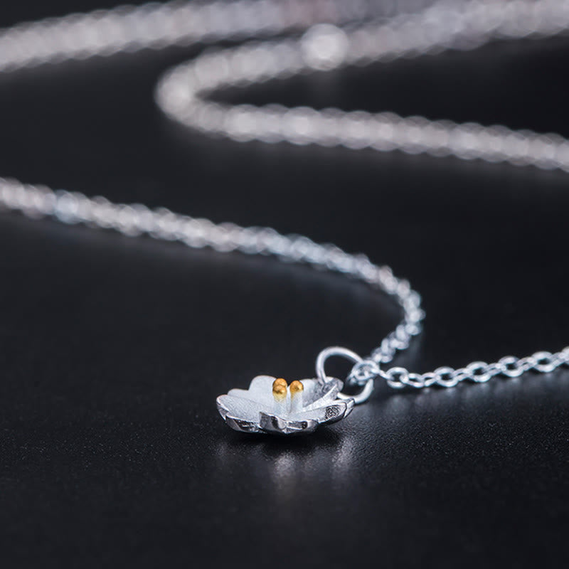 Buddha Stones925スターリングシルバー 桜の花の祝福ネックレスペンダント