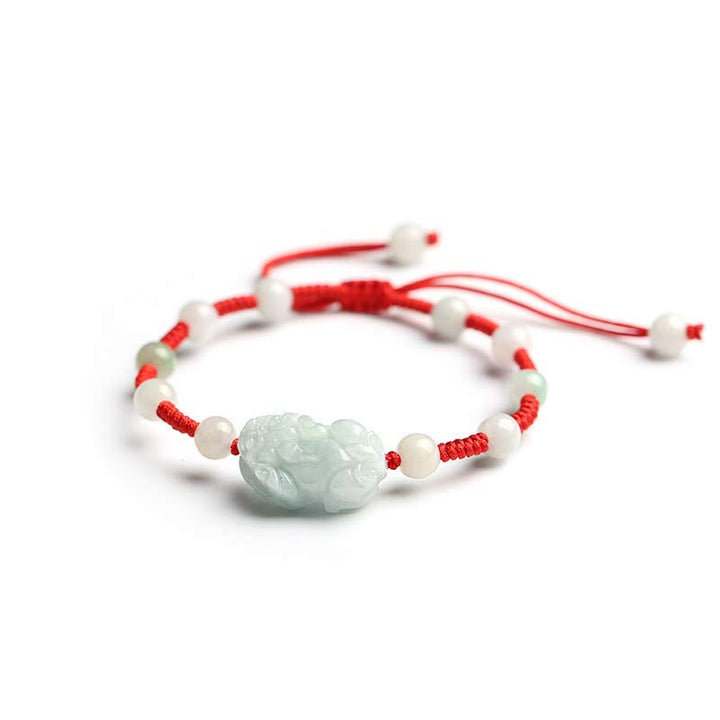 Buddha Stones天然翡翠貔貅幸運ブレスレット