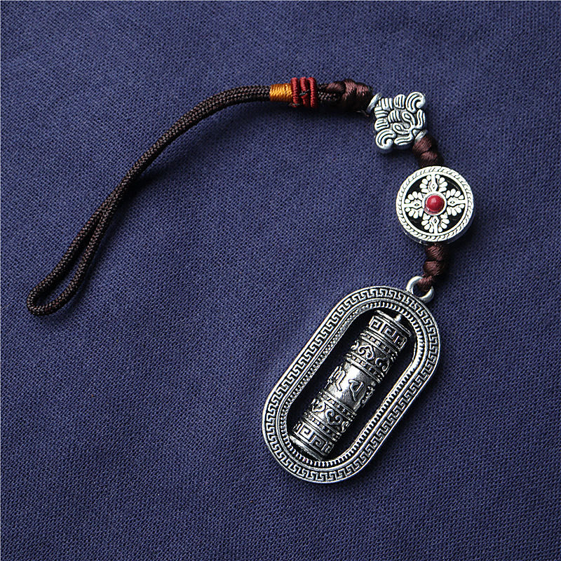 チベットのBuddha Stonesオム・Om Mani Padme Hum祈りの輪 平和 回転式 車用吊り下げ装飾