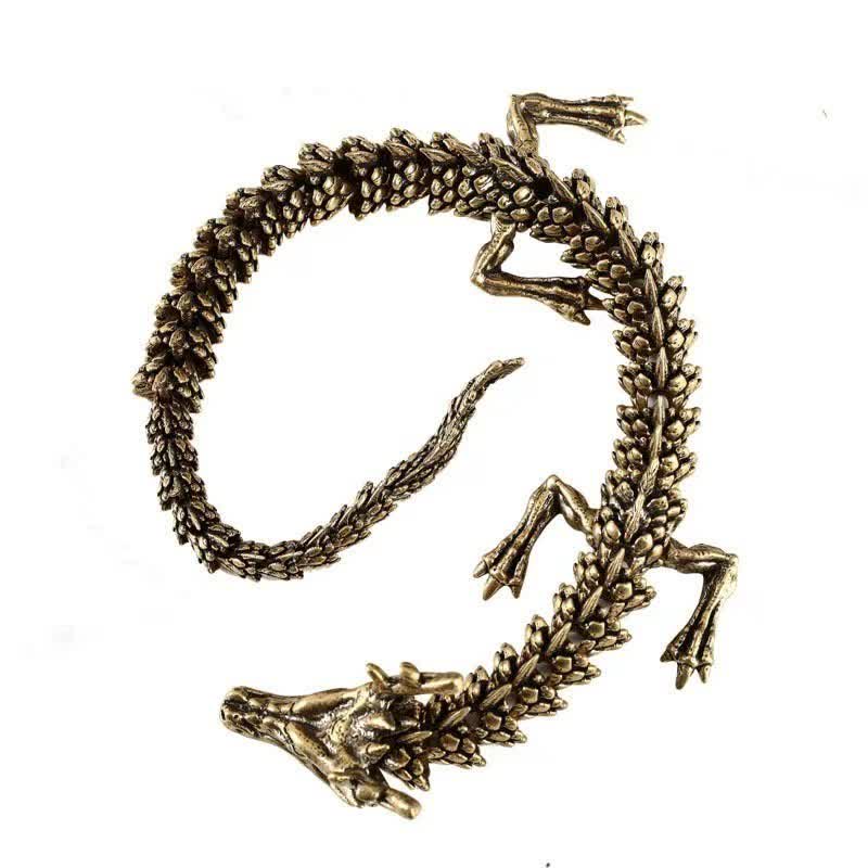 真鍮銅製ドラゴン富幸運守護像置物ホームデコレーション