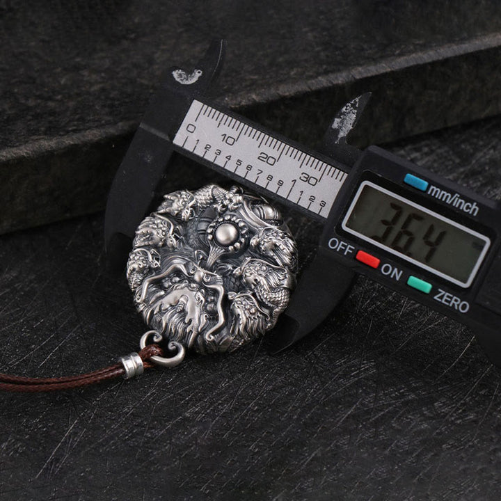 Buddha Stones999スターリングシルバー 九龍が真珠と戯れる 幸運の守護ネックレスペンダント - image 7