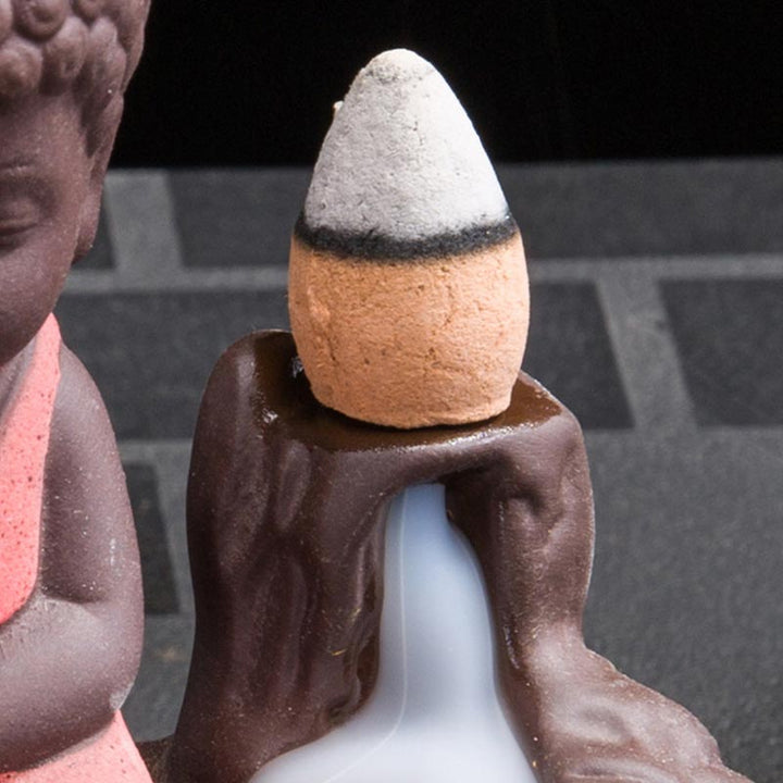 Buddha Stones逆流煙噴水 陶器製 祝福香炉 装飾