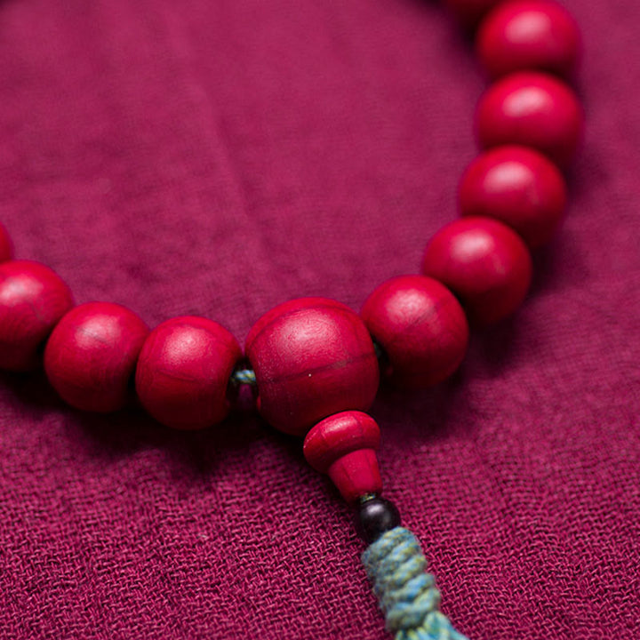 Buddha Stonesアベリア・ビフローラ 木製 邪気払い 手首用Mala