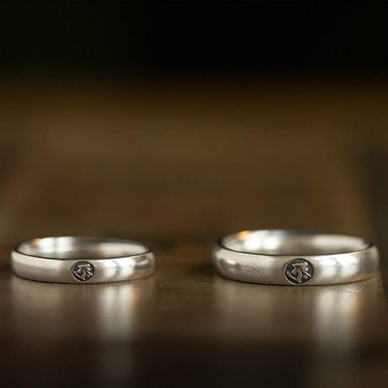 Buddha Stones925 スターリングシルバー十二支誕生仏の祝福 カップルリング