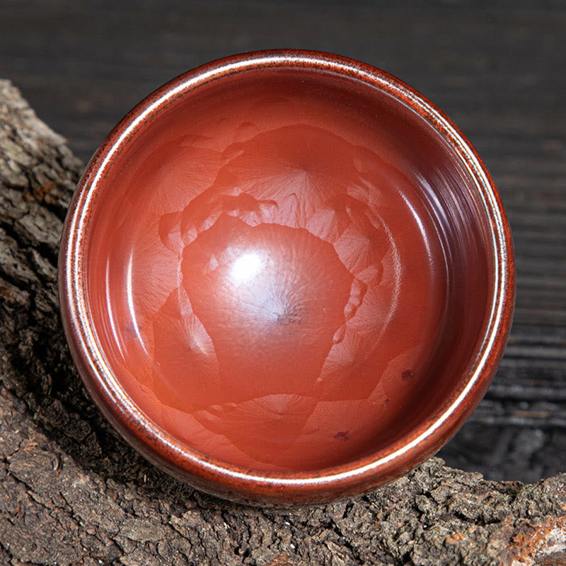 Buddha Stones手作り 中国 建禅 蓮華デザイン 陶器 ティーカップ カンフー ティーカップ