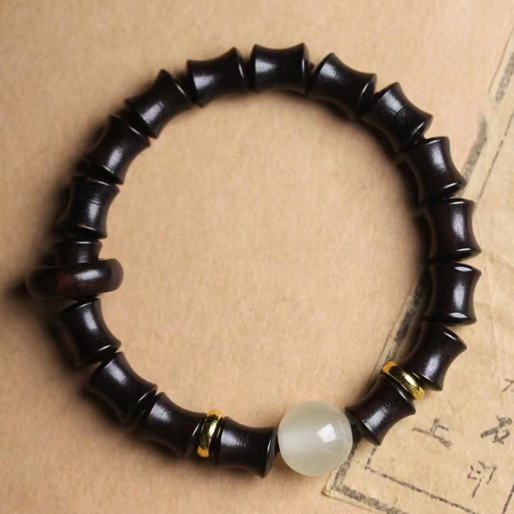 Buddha Stones黒檀 緑白檀 黒紫檀 竹 平和ブレスレット