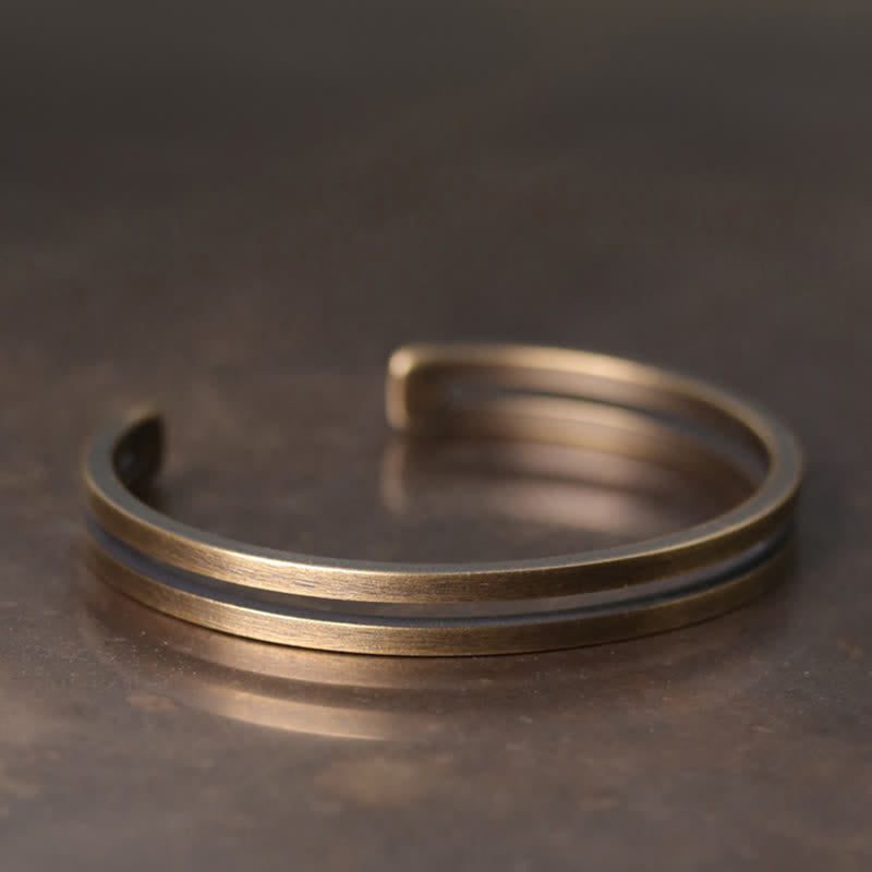 Buddha Stonesの素朴な銅製幸運バイキングカフブレスレット