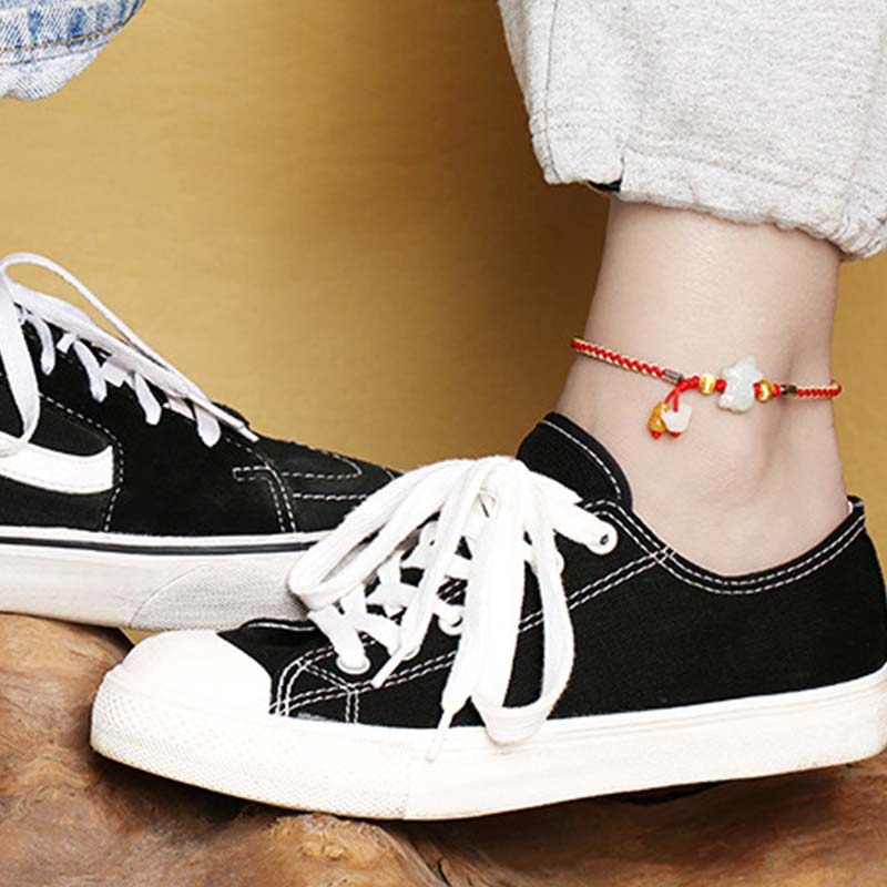 Buddha Stones中国の十二支翡翠 繁栄の赤紐のブレスレット アンクレット - image 2