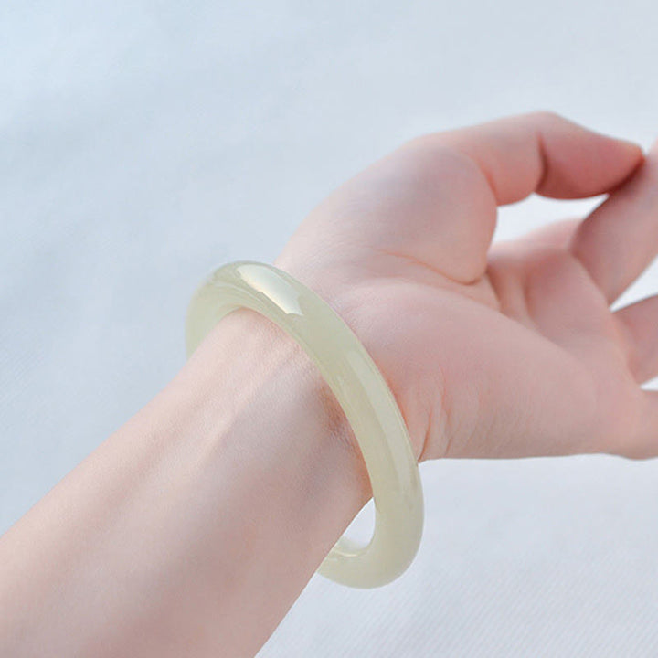 Buddha Stones天然アフガニスタン翡翠 カフブレスレット バングル