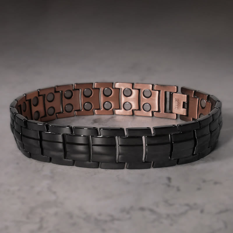 ヴィンテージ マグネティック ソリッド銅 カフブレスレット バングル