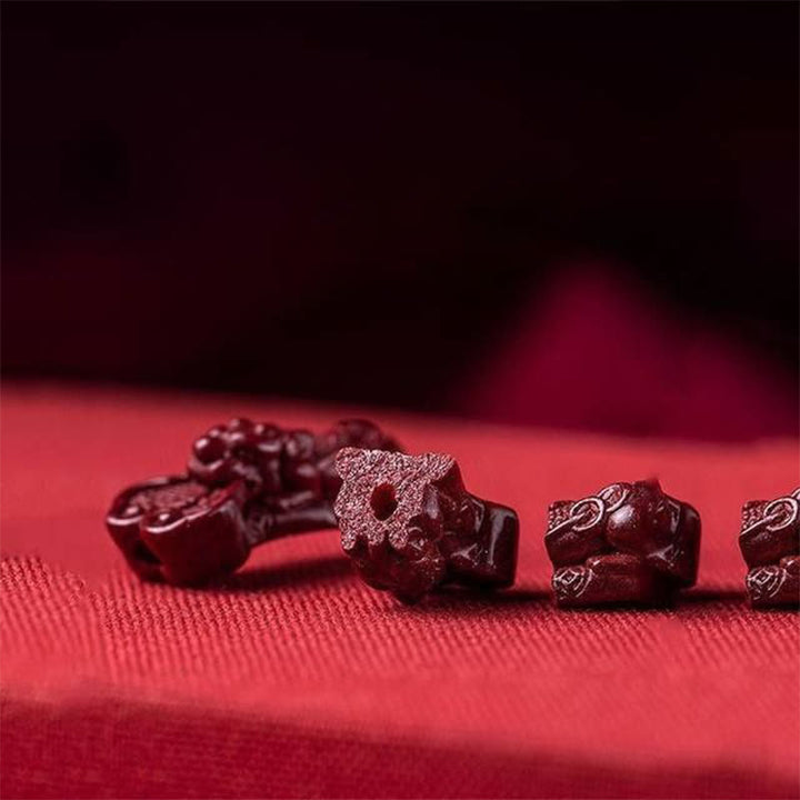 Buddha Stones手作り貔貅辰砂富福編みブレスレット