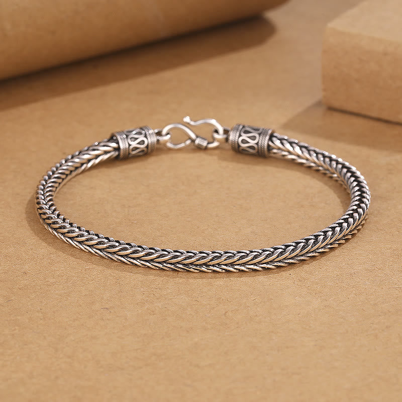 Buddha Stonesヴィンテージ ドラゴンキール編み ツイストデザイン ウェルスバックルブレスレット