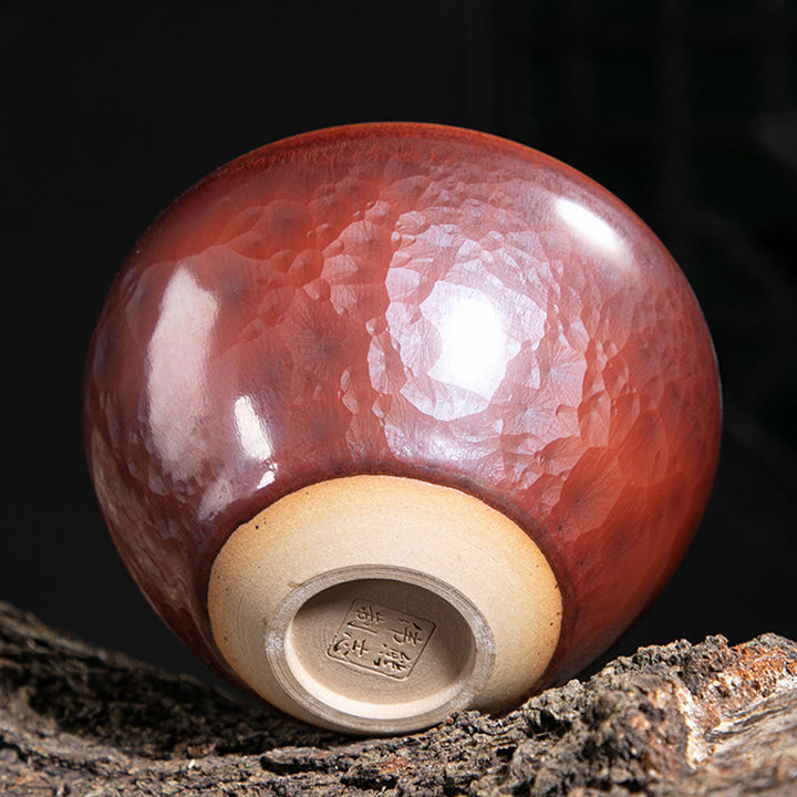 Buddha Stones手作り 中国 建禅 蓮華デザイン 陶器 ティーカップ カンフー ティーカップ