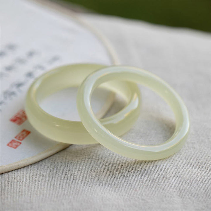 Buddha Stones天然アフガニスタン翡翠 カフブレスレット バングル